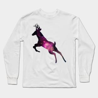 Deer and Galaxy Long Sleeve T-Shirt